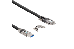 USB 3, standard cable, straight, screwable, 1/3/5 m
